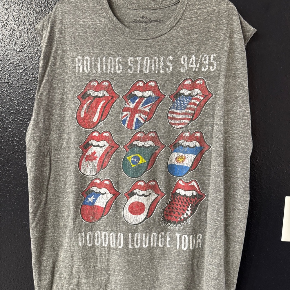 The Rolling Stones Voodoo Lounge 94/95 Gray Band Tee Cutoff
